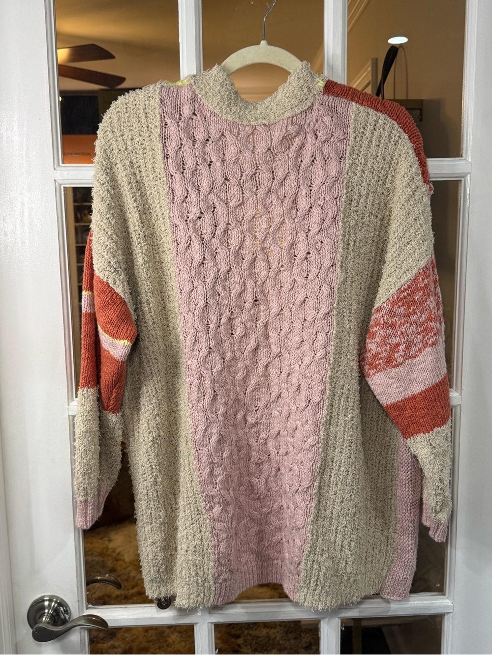 🥥🍊🌺 Free People LIGHTHOUSE cardigan/sweater in Clay Combo NWT 🌺🍊🥥 - Picture 8 of 8
